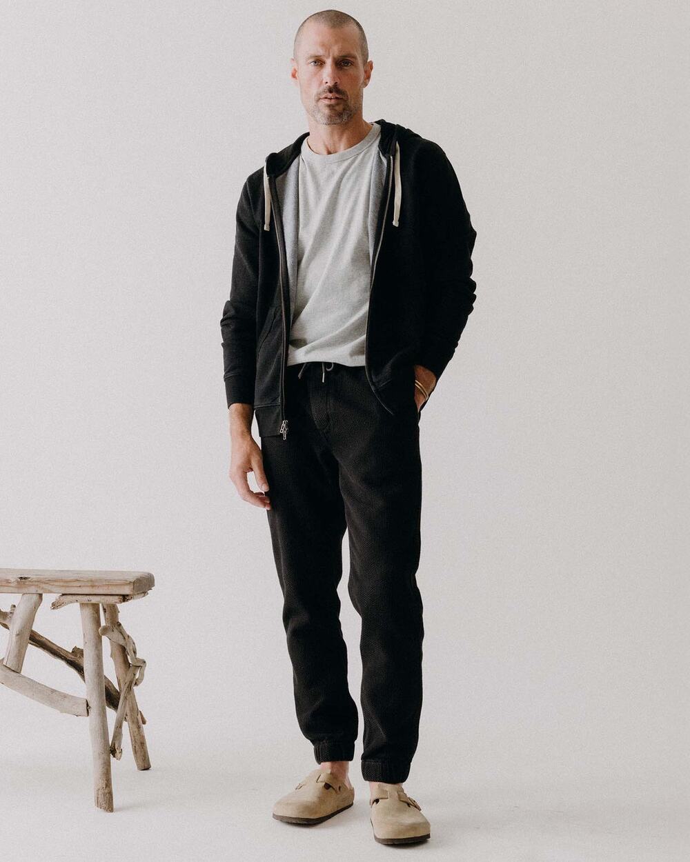 Taylor Stitch The Après Pant Black Indigo Sashiko Jogger Large Organic Cotton